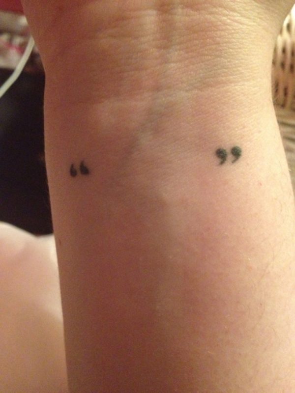 Small Quotation Mark Tattoo On Wrist