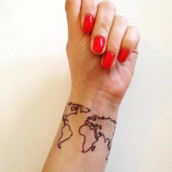 Small World Map Tattoo
