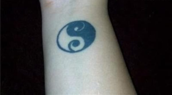 Small Yin Yang Tattoo On Wrist