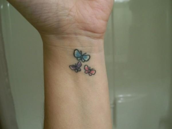 Small Sweet Butterflies Tattoo On Wrist