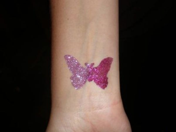 Sparkling Butterfly Tattoo On Wrist