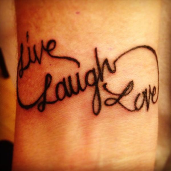 Stunning Live Laugh Tattoo On Wrist