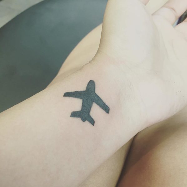 Stunning Aeroplane Tattoo On Wrist