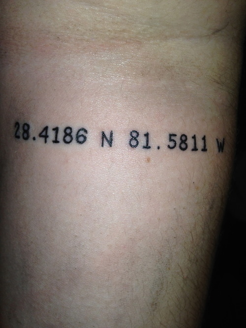 Stunning Coordinates Tattoo On Wrist