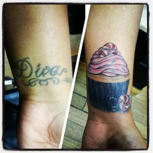 Stunning Cupcake Tattoo On Wrist