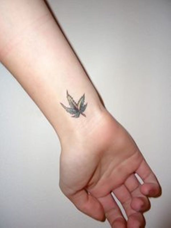 Stunning Maple Leaf Tattoo On Wrist