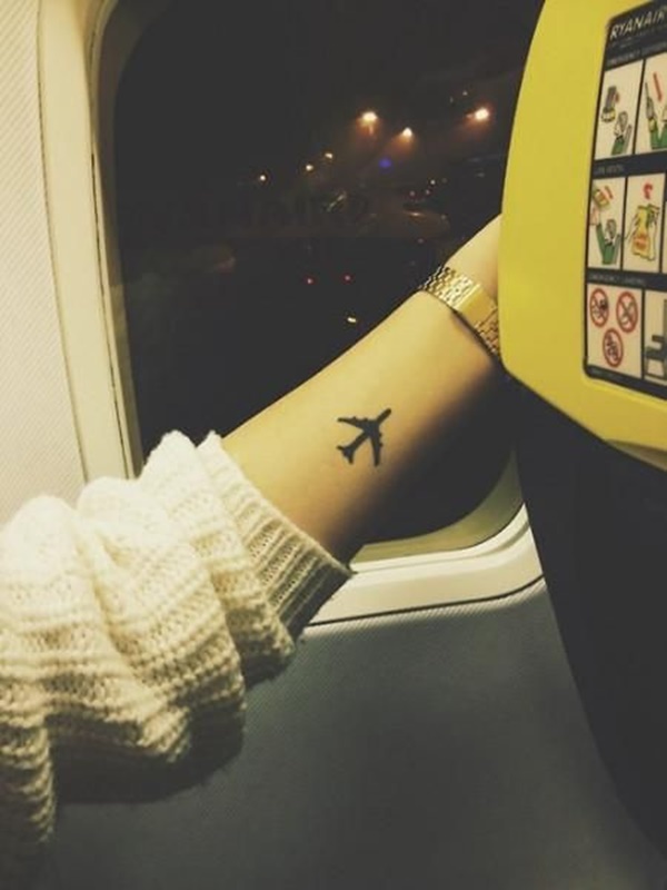 Stylish Aeroplane Tattoo On Wrist