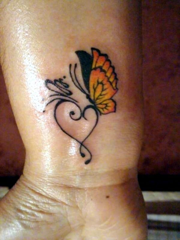 Stylish Butterfly Tattoo On Wrist