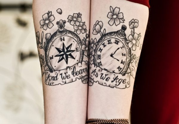 Stylish Clock Wrist Tattoo