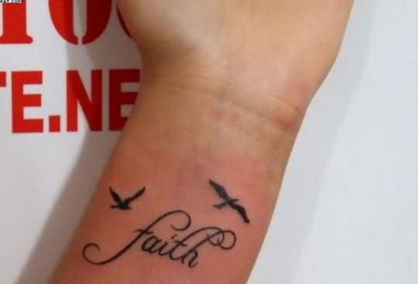 Stylish Faith Tattoo On Wrist