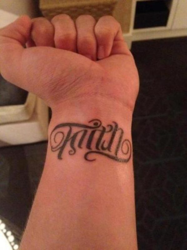 Stylish Faith Wrist Tattoo