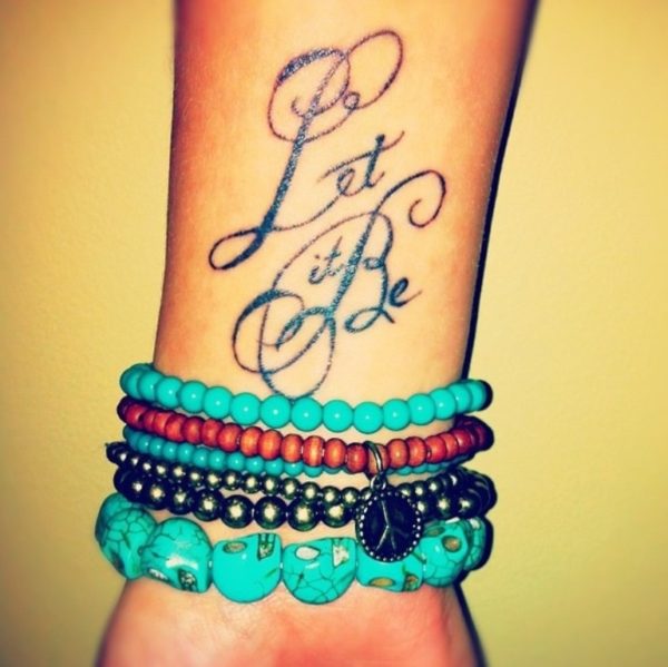 Stylish Let It Be Wrist Tattoo