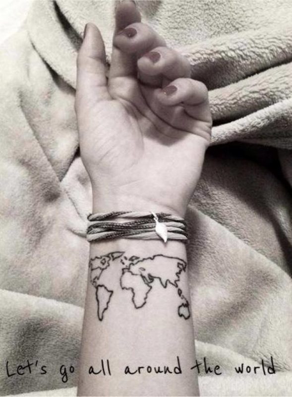 Stylish Map Tattoo