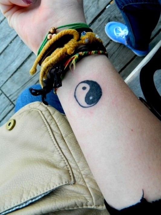 Stylish Yang Tattoo On Wrist