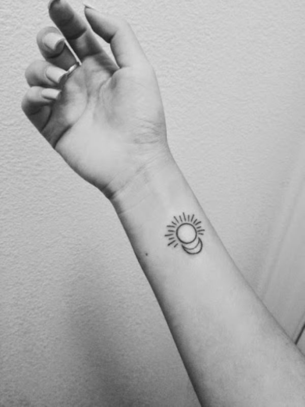 Sun And Moon Tattoo On Wrist