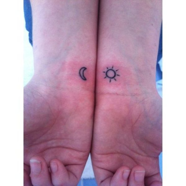 Sun And Moon Wrist Tattoo