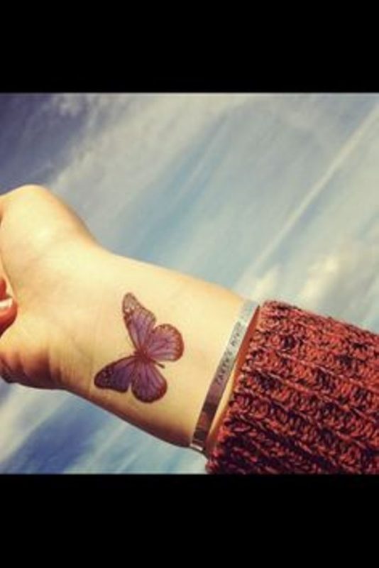 Sweet Butterfly Wrist Tattoo