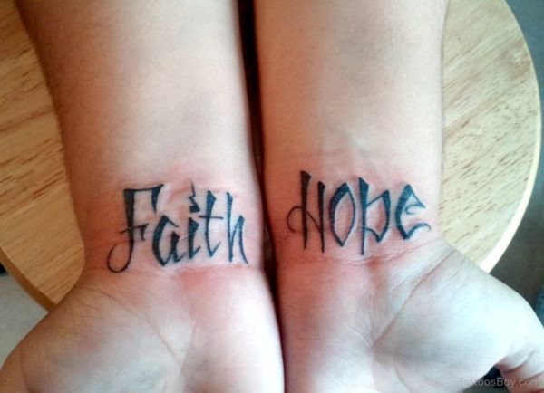 Sweet Faith Hope Tattoo On Wrist