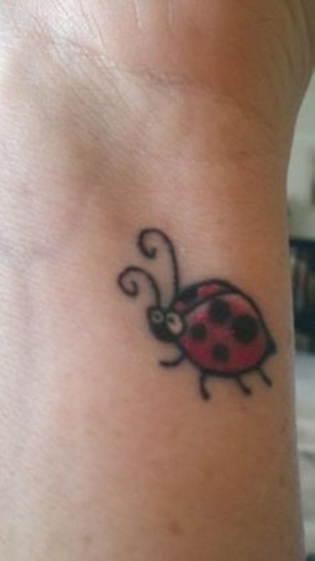 Sweet Ladybird Wrist Tattoo Design
