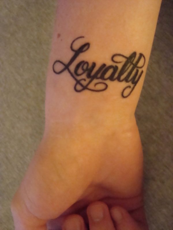 Sweet Loyalty Tattoo On Wrist