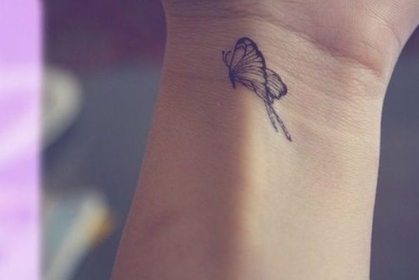 Sweet Small Butterfly Tattoo On Wrist