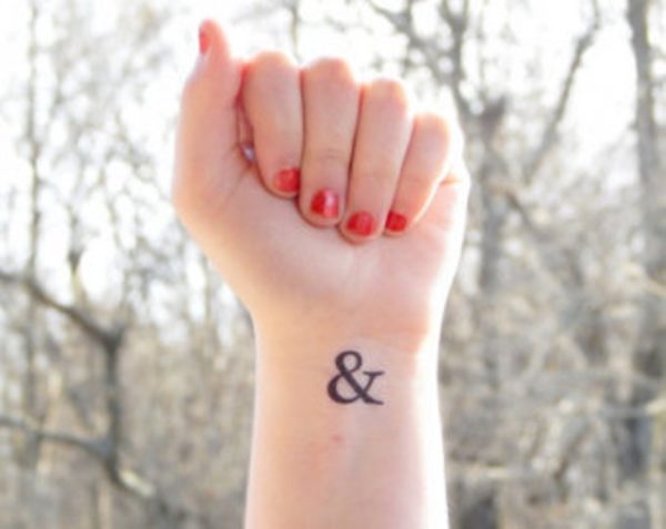 Temporary Ampersand Wrist Tattoo