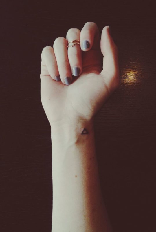 Tiny Triangle Tattoo On Wrist