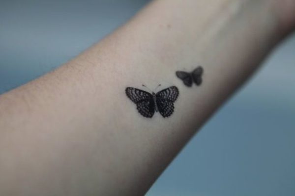 Tiny Two Butterfly Tattoo On Wrist