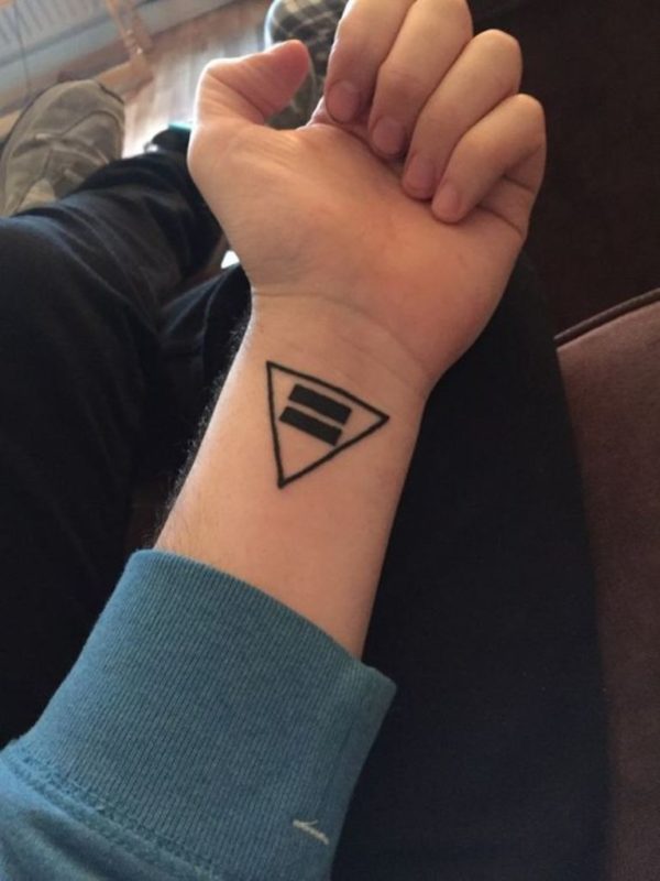 Triangle With Equal Sign Tattoo