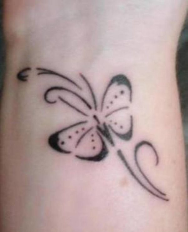 Tribal Butterfly Tattoo On Wrist