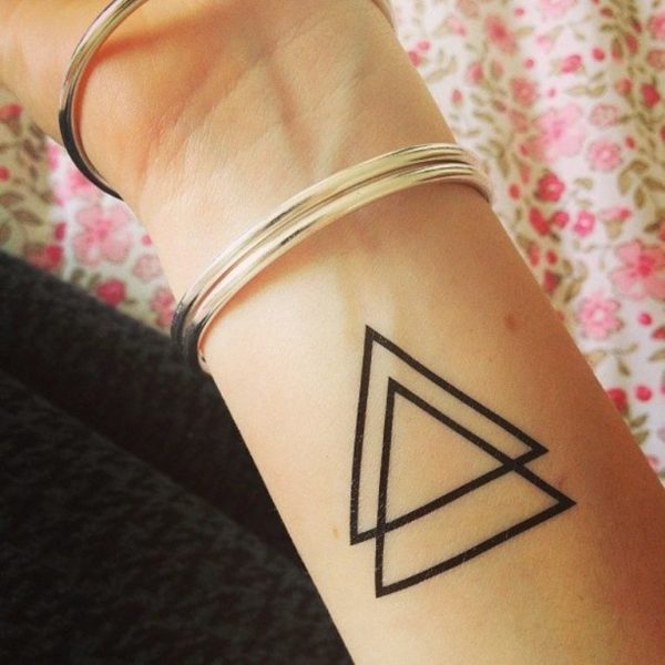 Two Black Triangle Tattoo On Wrist