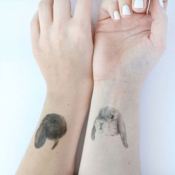 Two Rabbit Tattoo On Wrist