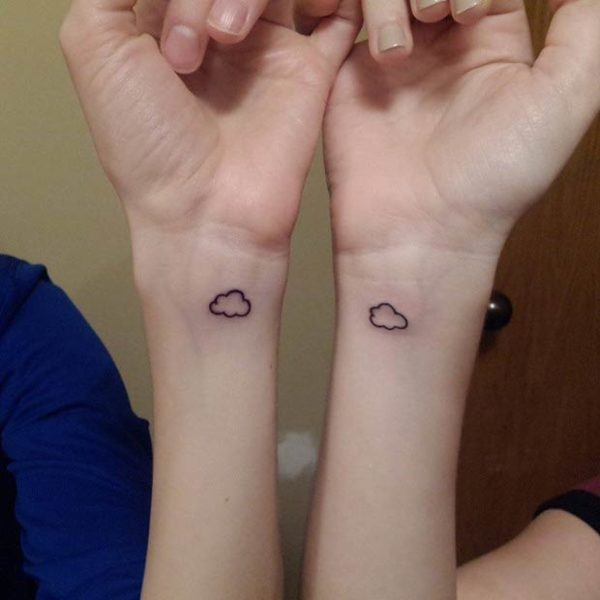 Two Small Cloud Tattoo On Wrist
