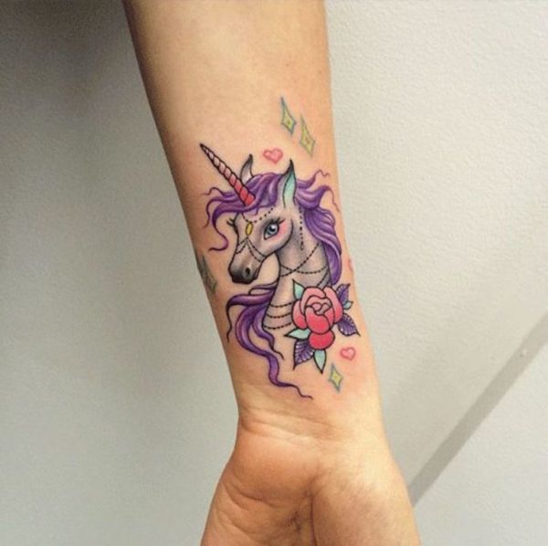 Unicorn Tattoo On Wrist