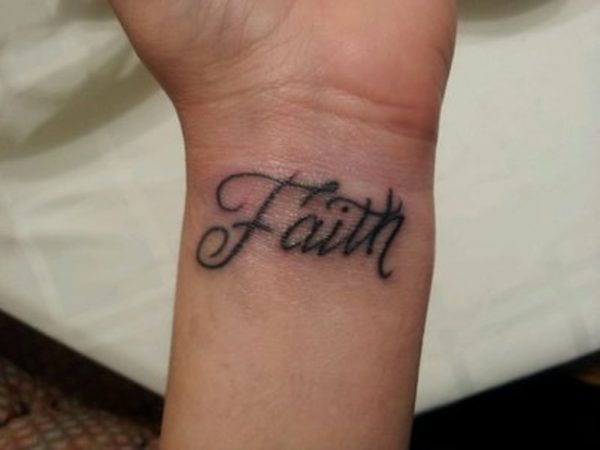 Unique Faith Tattoo On Wrist