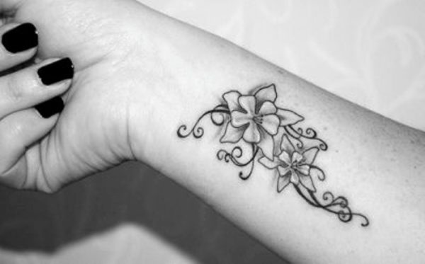 Vine Flower Tattoo On Wrist