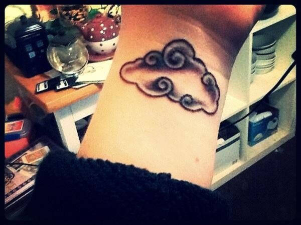 Wonderful Black Cloud Tattoo On Wrist