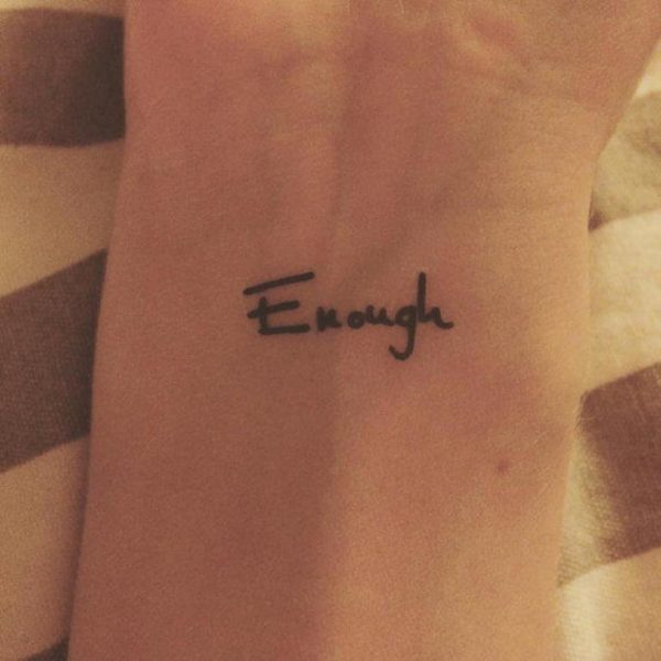 Wonderful Enough Tattoo On Wrist