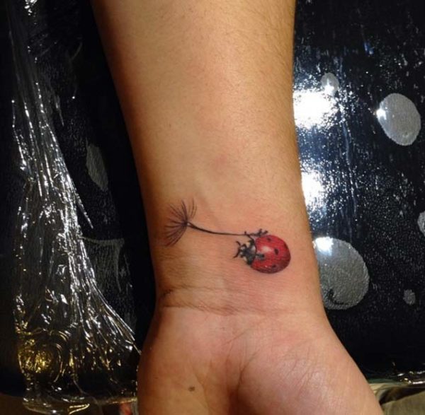 Wonderful Ladybug Tattoo On Wrist