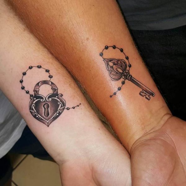 Wonderful Lock And Key Tattoo