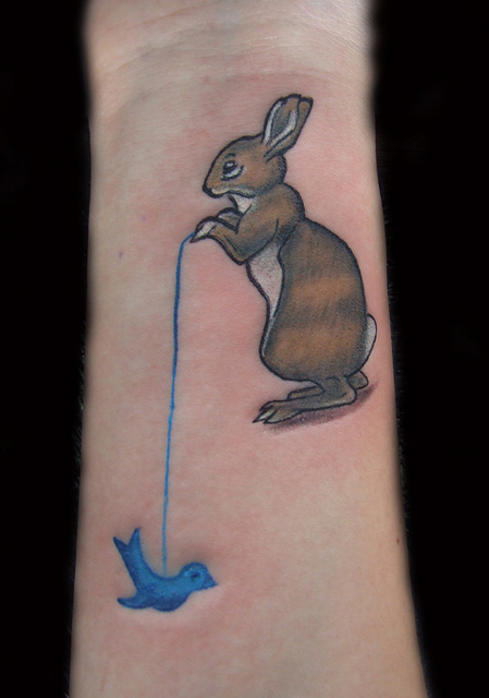 Wonderful Rabbit Tattoo On Wrist