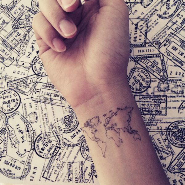 Wrist Map Tattoo