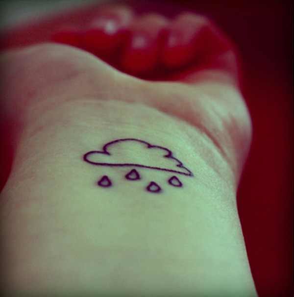 Wrist Raining Cloud Tattoo