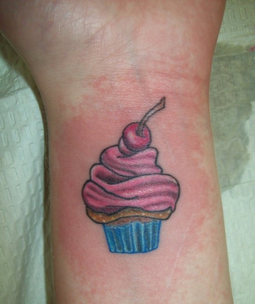 Yummy Cupcake Tattoo On Wrist