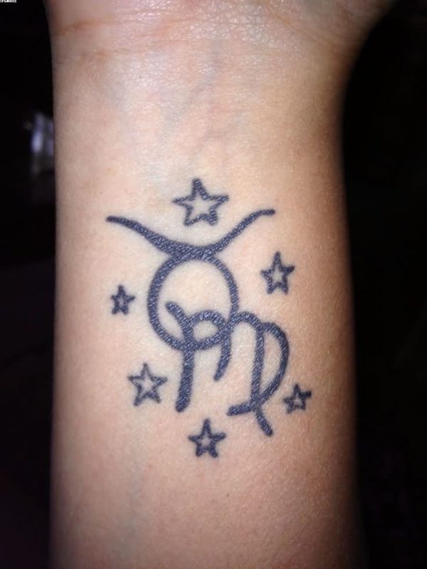 Zodiac Taurus And Virgo Tattoos On Wrist