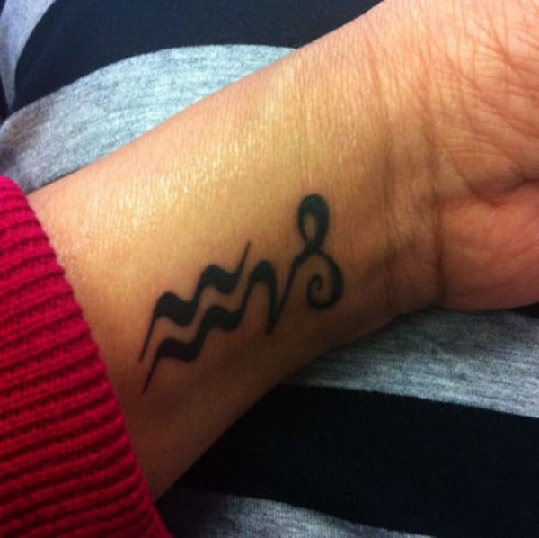 Designer Aquarius Wrist Tattoo