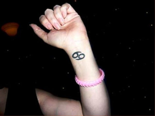 Nice Cancer Tattoo On Wrist