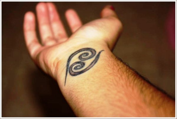 Nice Cancer Zodiac Wrist Tattoo