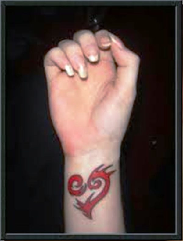 Red Cancer Zodiac Sign Tattoo