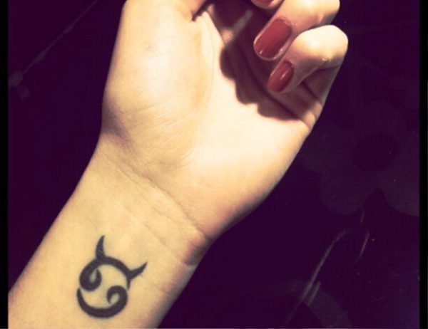 Zodiac Cancer Tattoo On Wrist